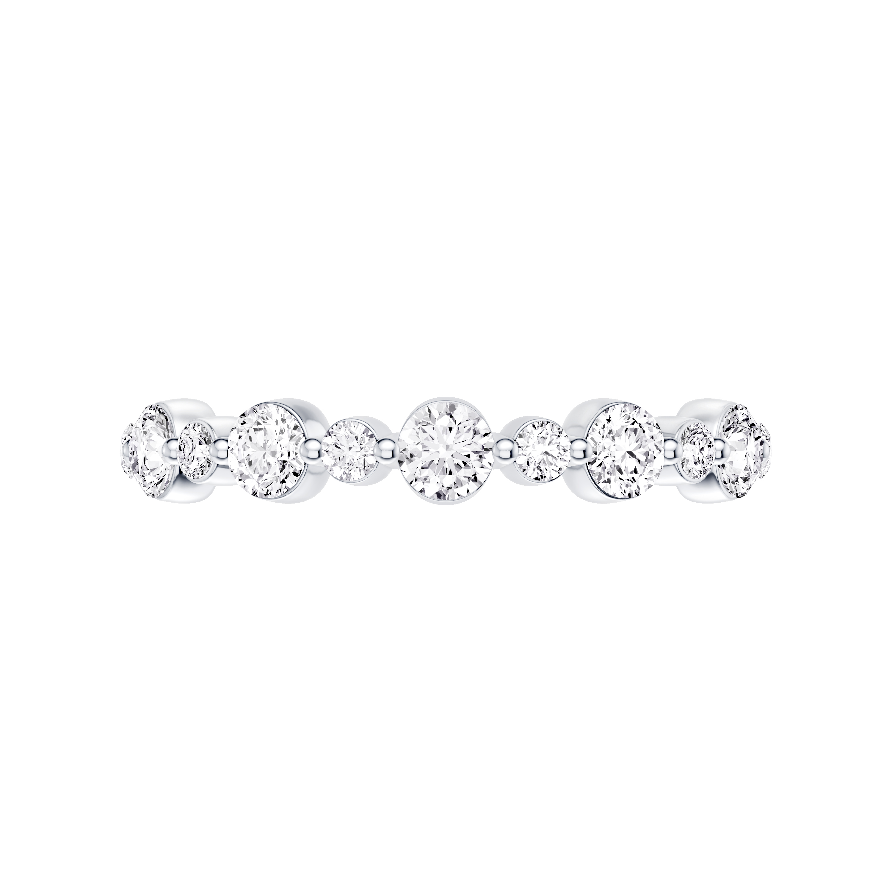 18K White Gold Classic Alternating-Sized Diamond Band (0.75 ct. tw.)
