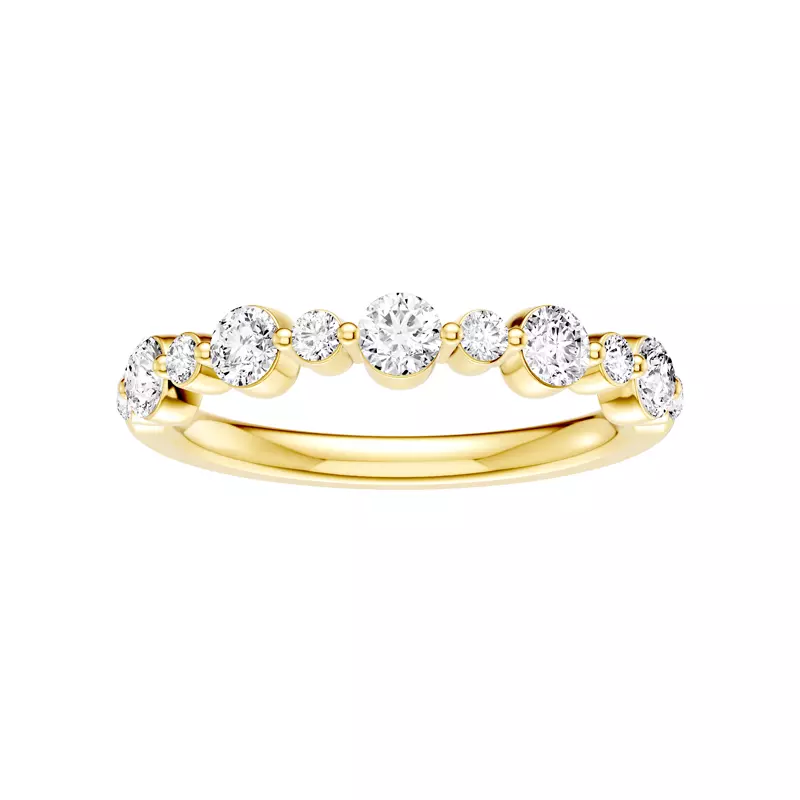 18K Yellow Gold Classic Alternating-Sized Lab Diamond Band (0.75 ct. tw.)