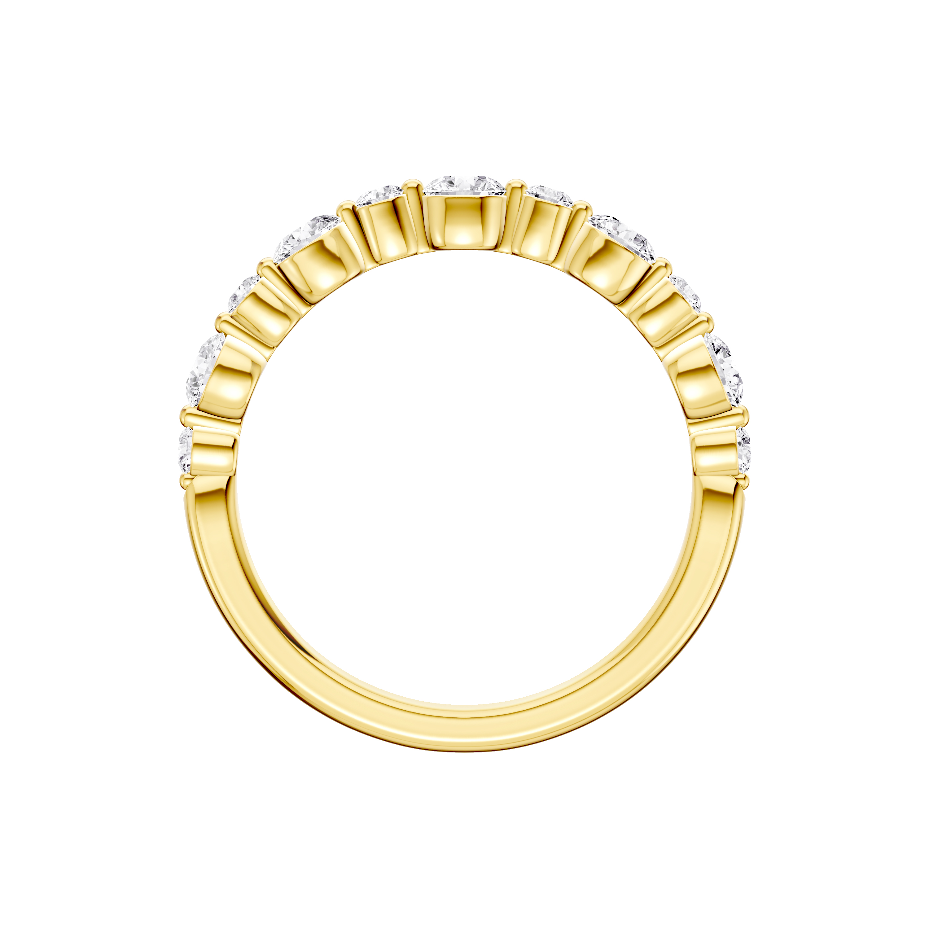 18K Yellow Gold Classic Alternating-Sized Diamond Band (0.75 ct. tw.)