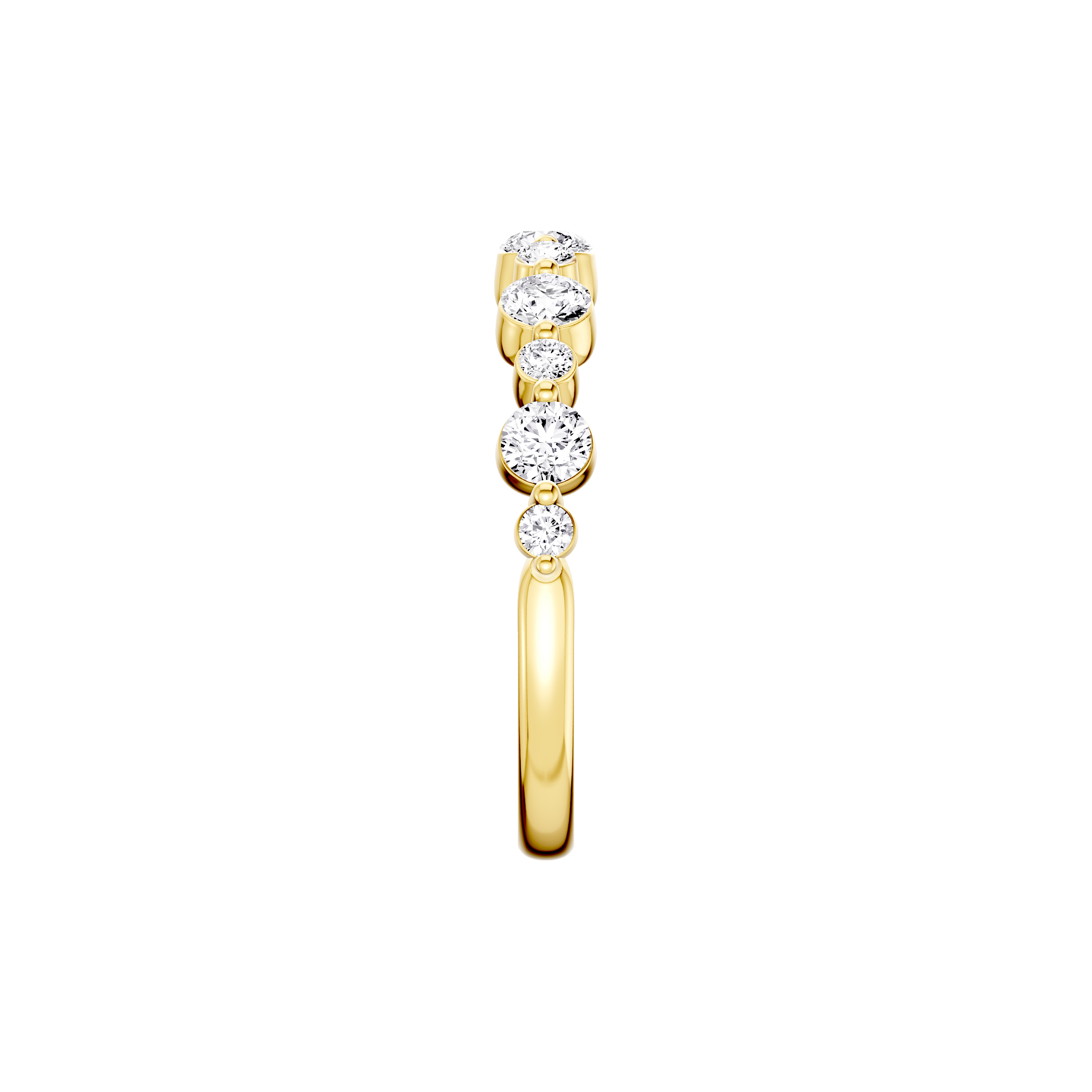 18K Yellow Gold Classic Alternating-Sized Diamond Band (0.75 ct. tw.)
