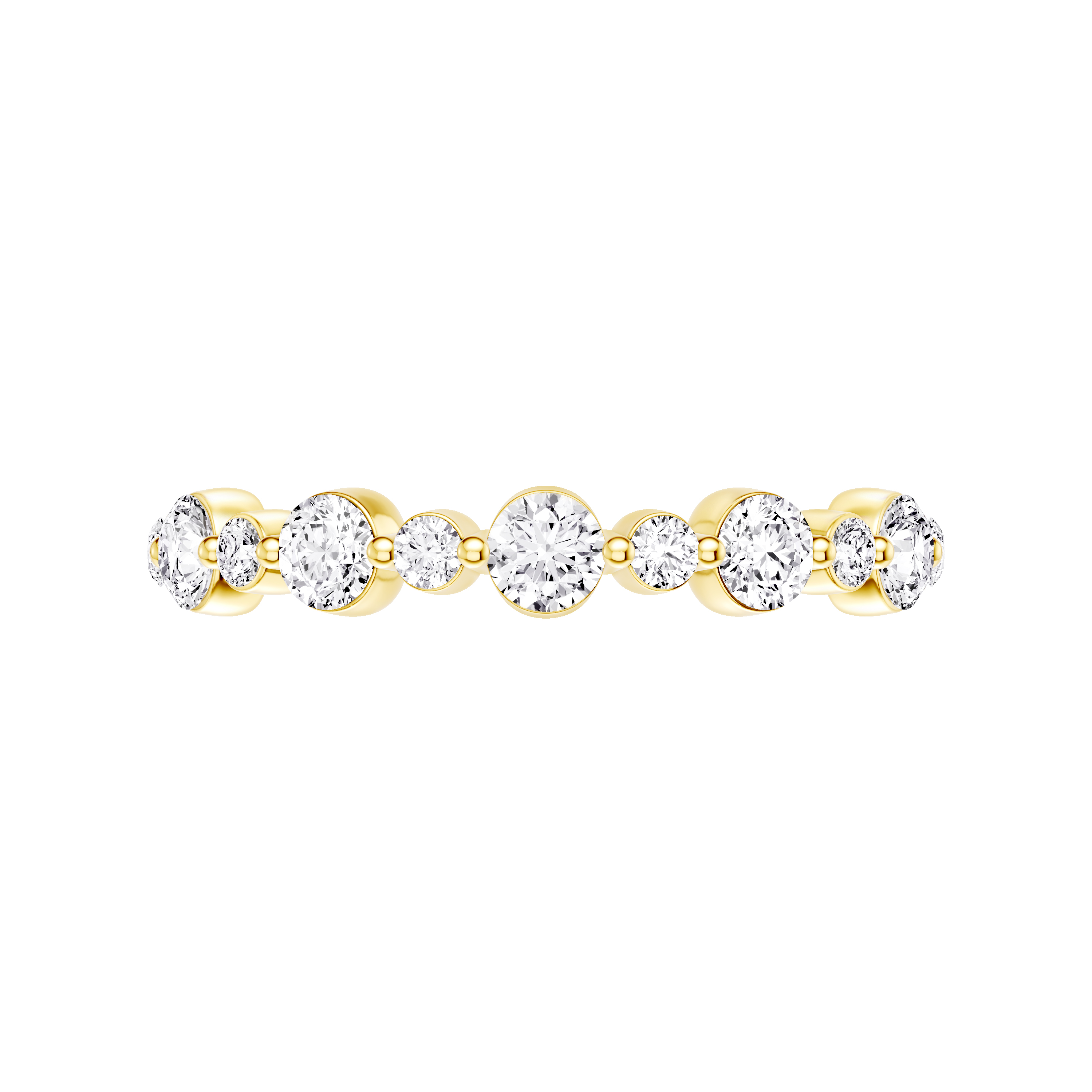 18K Yellow Gold Classic Alternating-Sized Diamond Band (0.75 ct. tw.)
