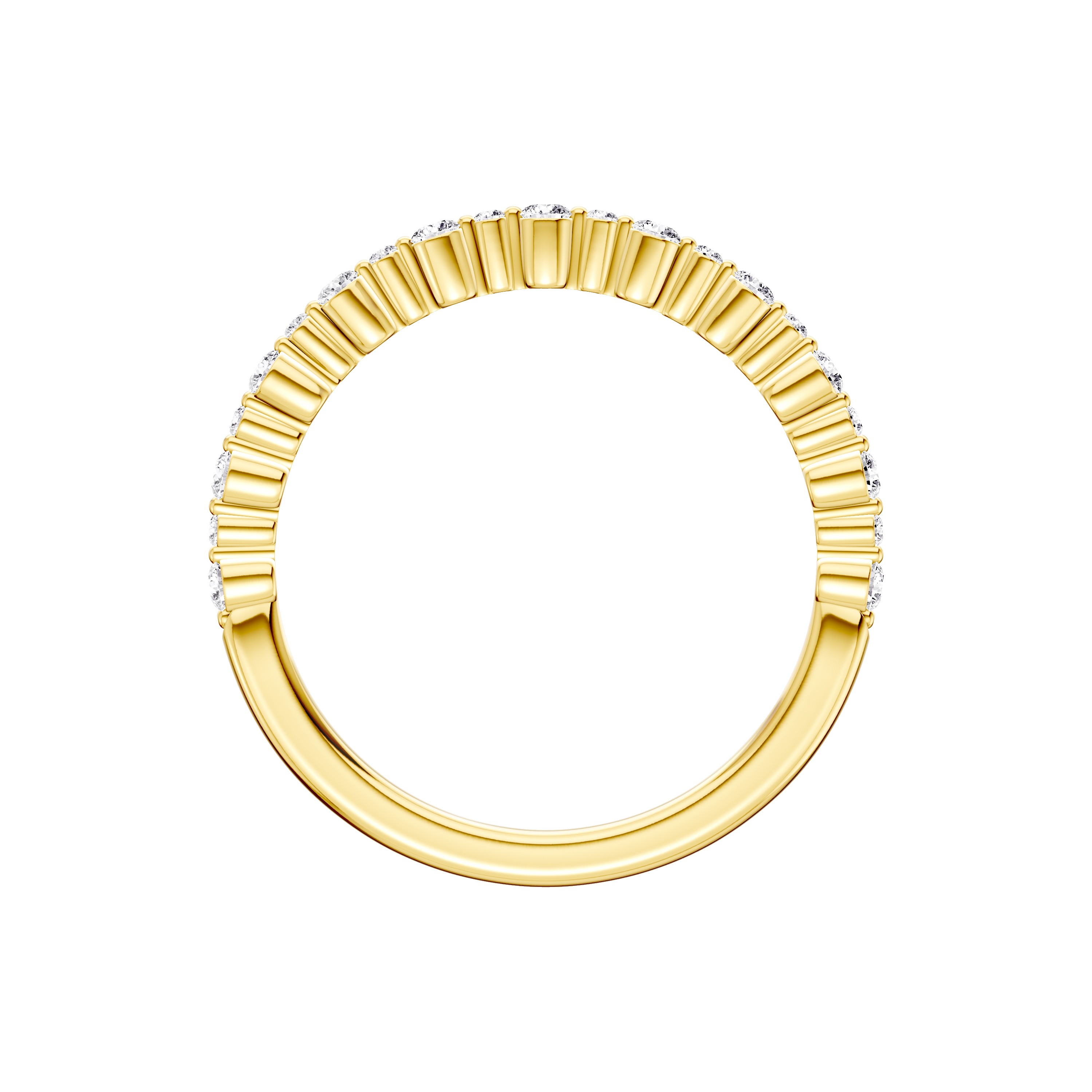18K Yellow Gold Classic Alternating-Sized Diamond Band (0.25 ct. tw.)