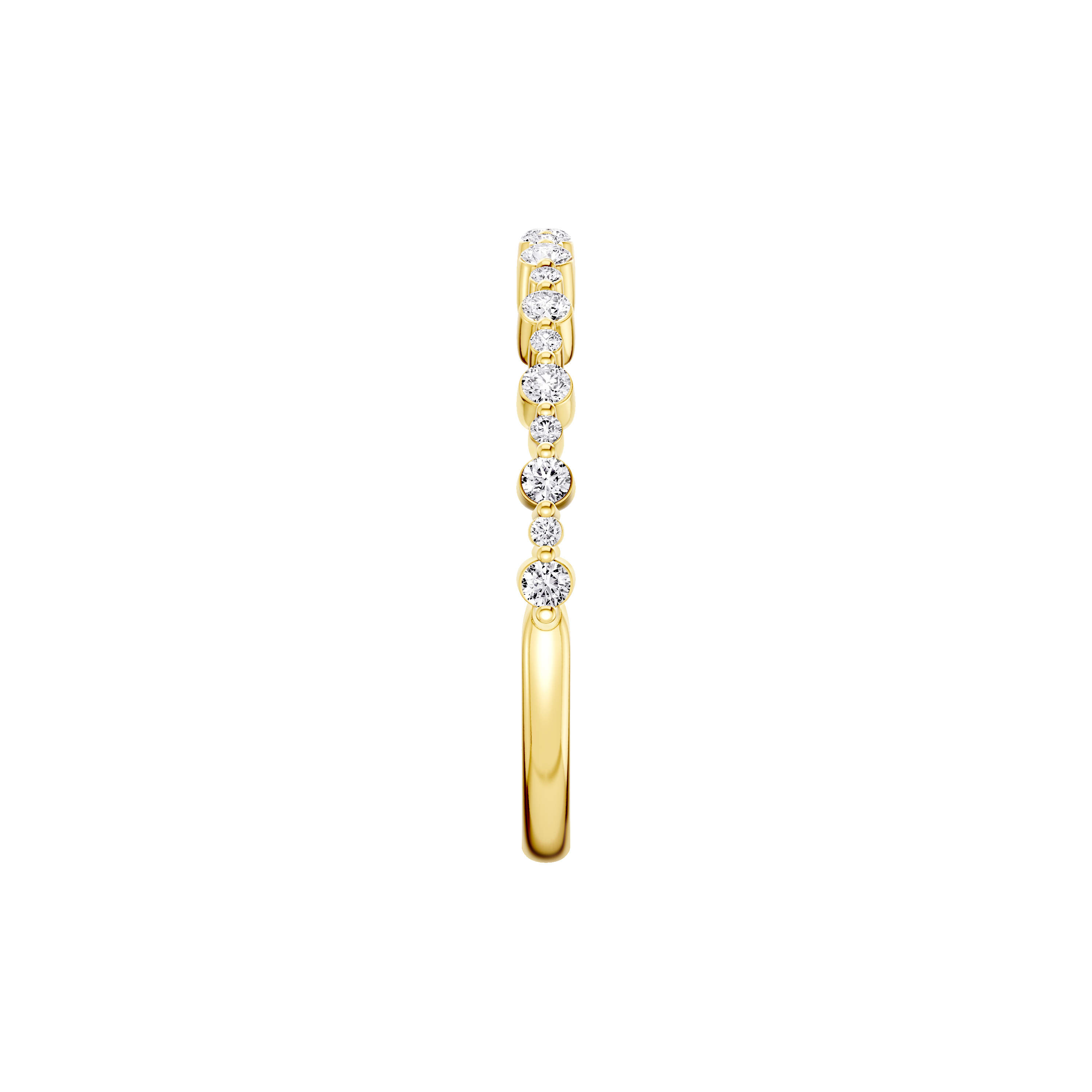 18K Yellow Gold Classic Alternating-Sized Diamond Band (0.25 ct. tw.)