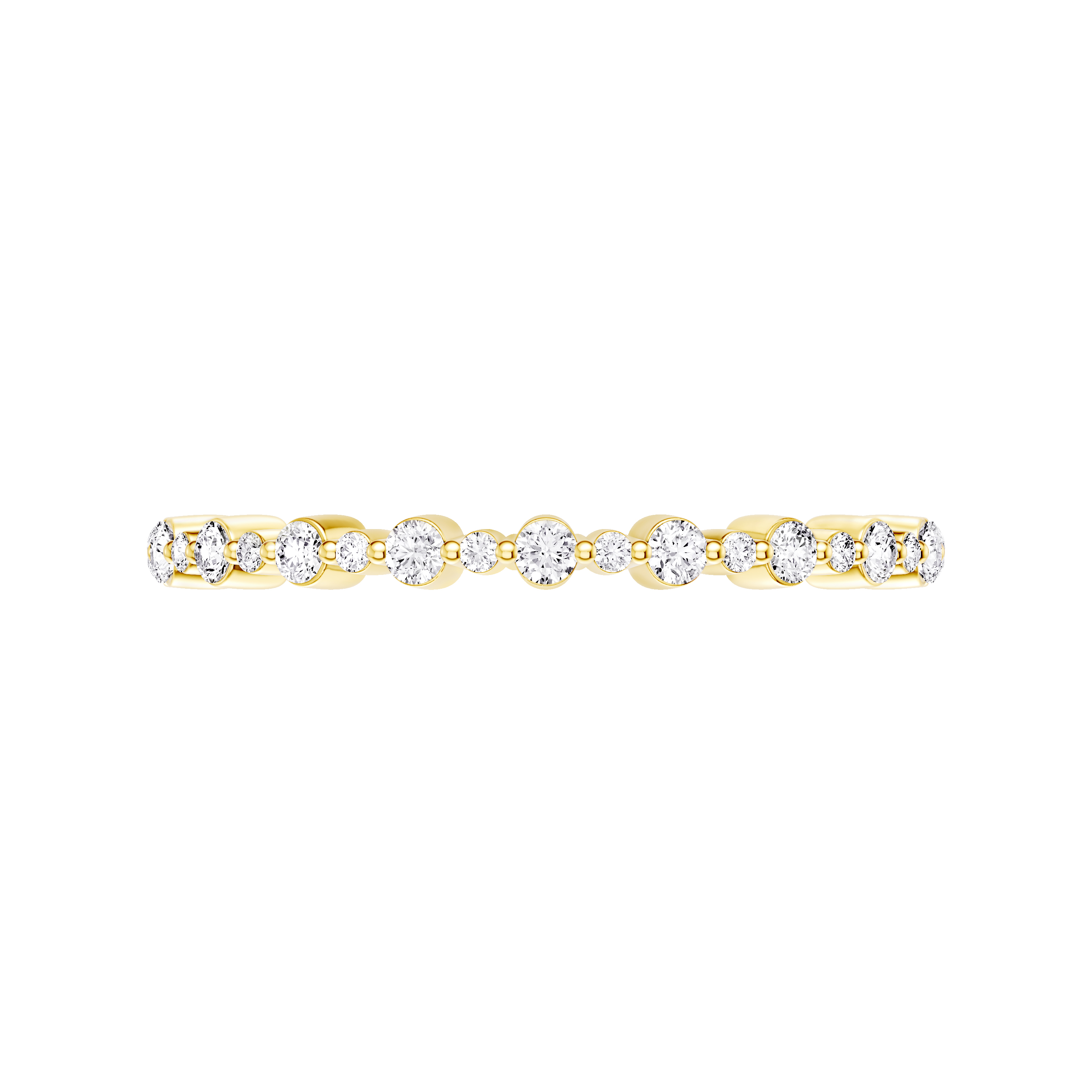 18K Yellow Gold Classic Alternating-Sized Diamond Band (0.25 ct. tw.)