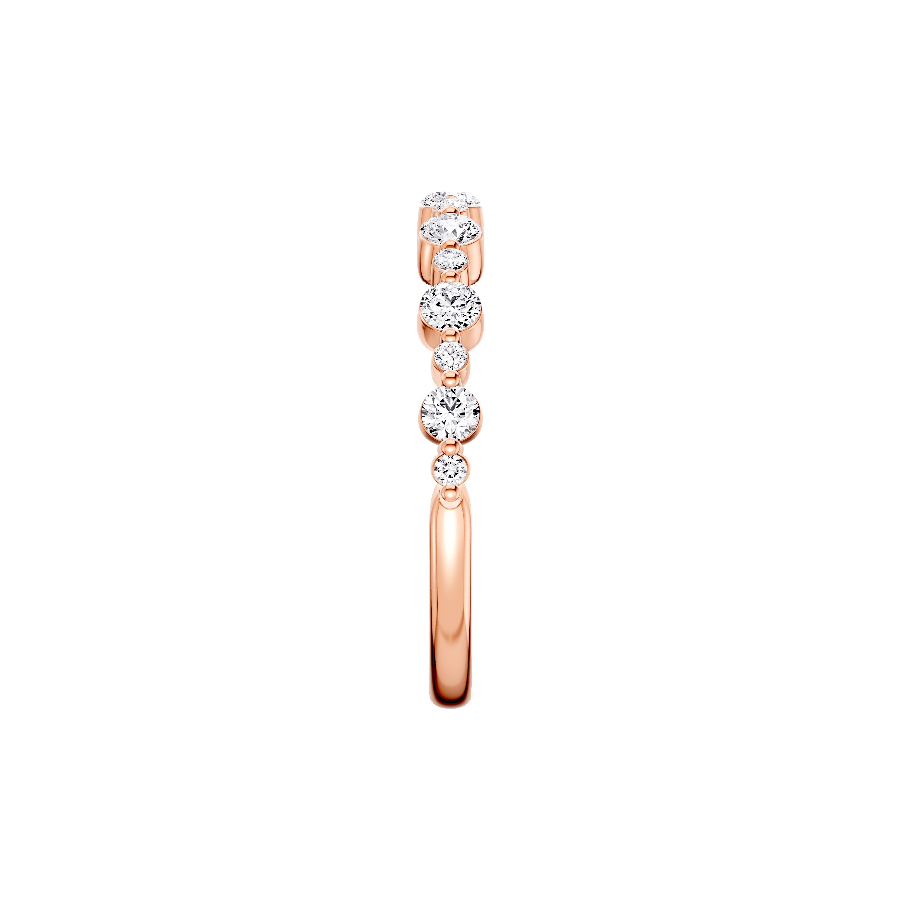 14K Rose Gold Classic Alternating-Sized Lab Diamond Band (0.50 ct. tw.)