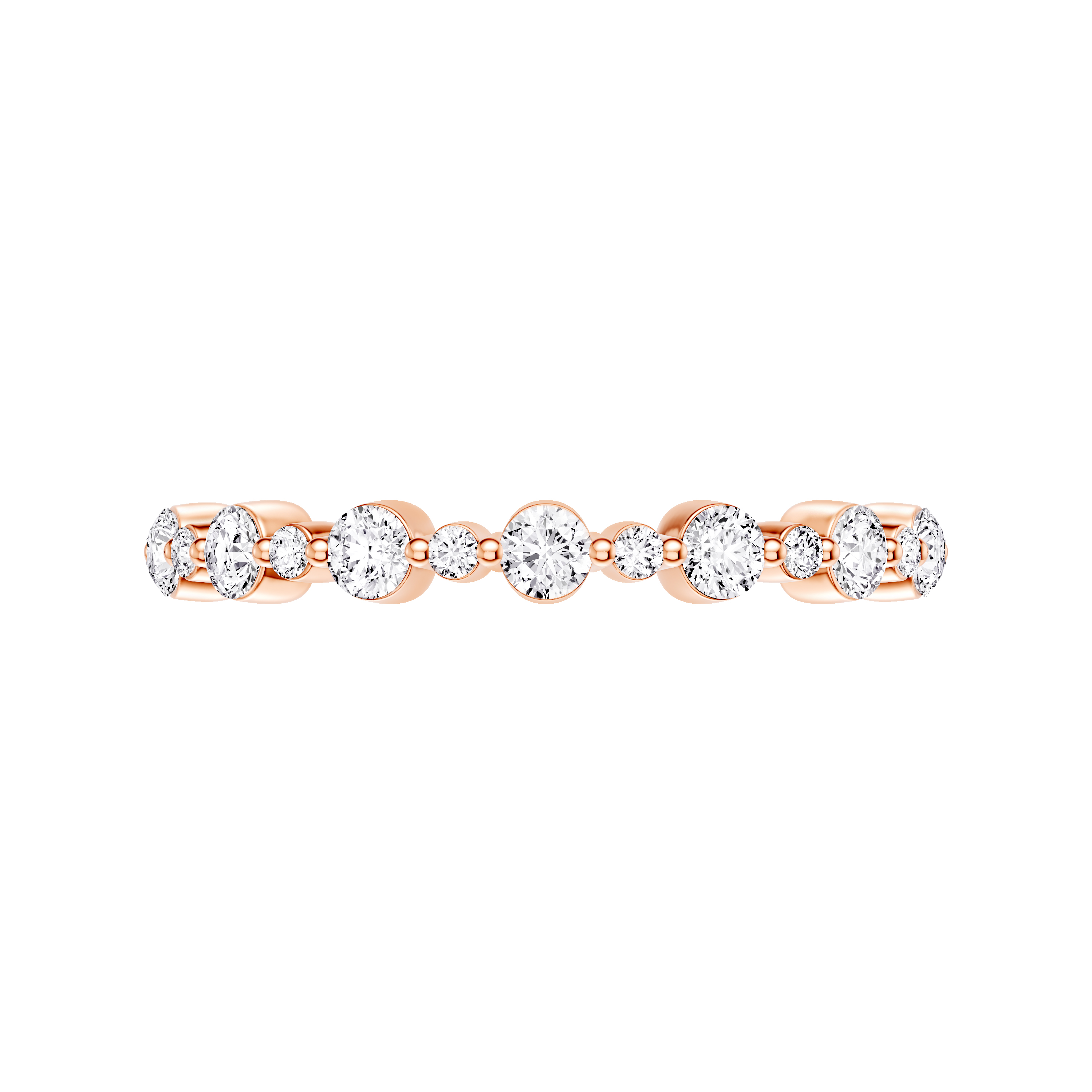 14K Rose Gold Classic Alternating-Sized Lab Diamond Band (0.50 ct. tw.)