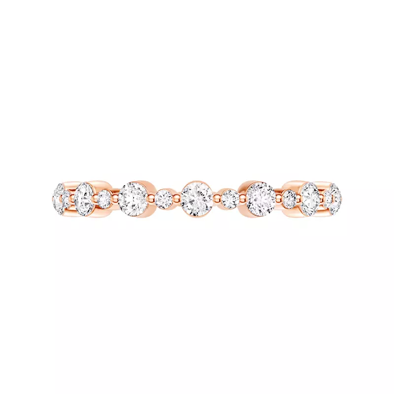 14K Rose Gold Classic Alternating-Sized Diamond Band (0.50 ct. tw.)