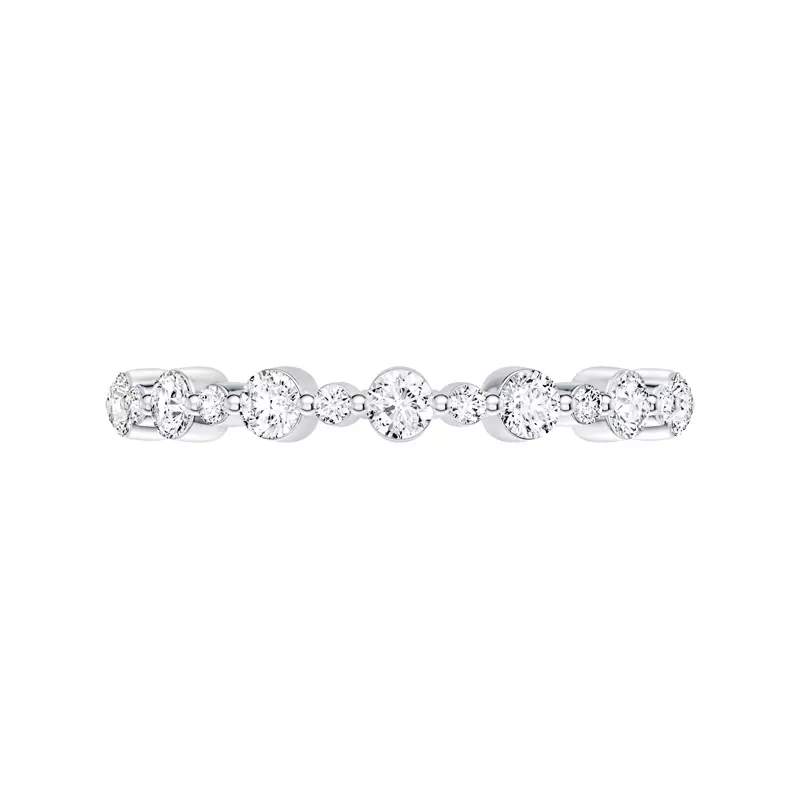 14K White Gold Classic Alternating-Sized Diamond Band (0.50 ct. tw.)