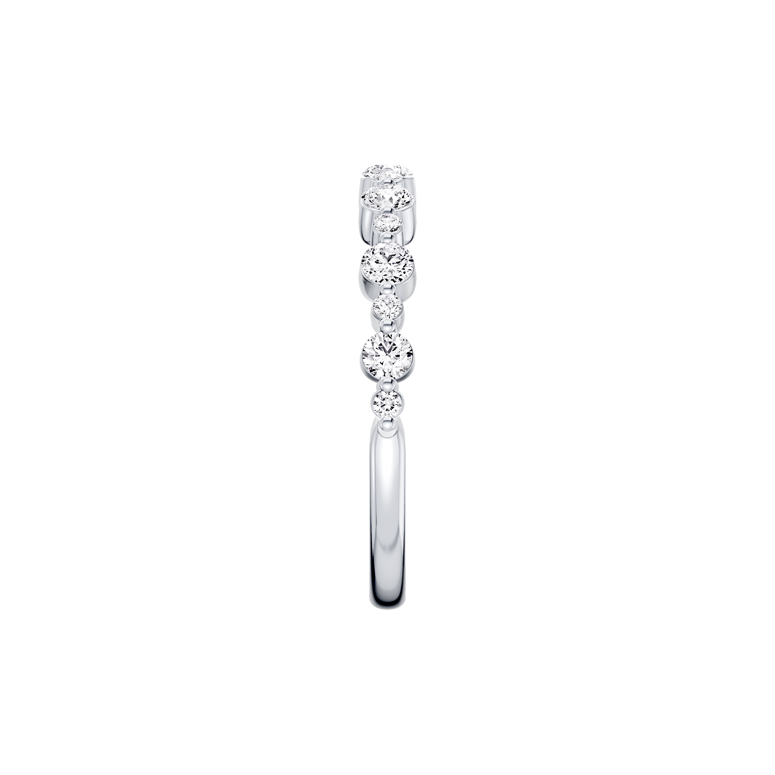 18K White Gold Classic Alternating-Sized Lab Diamond Band (0.50 ct. tw.)