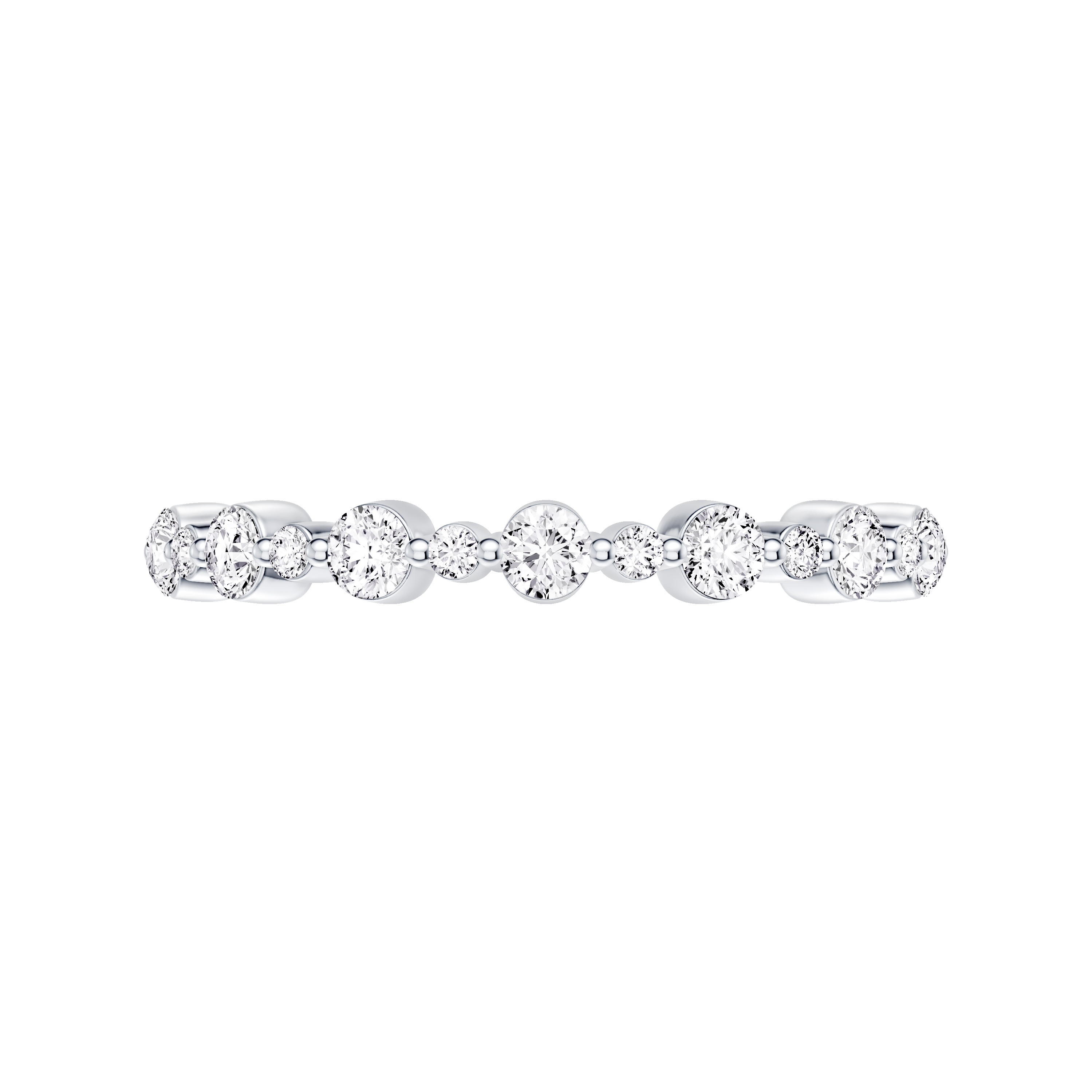 18K White Gold Classic Alternating-Sized Lab Diamond Band (0.50 ct. tw.)