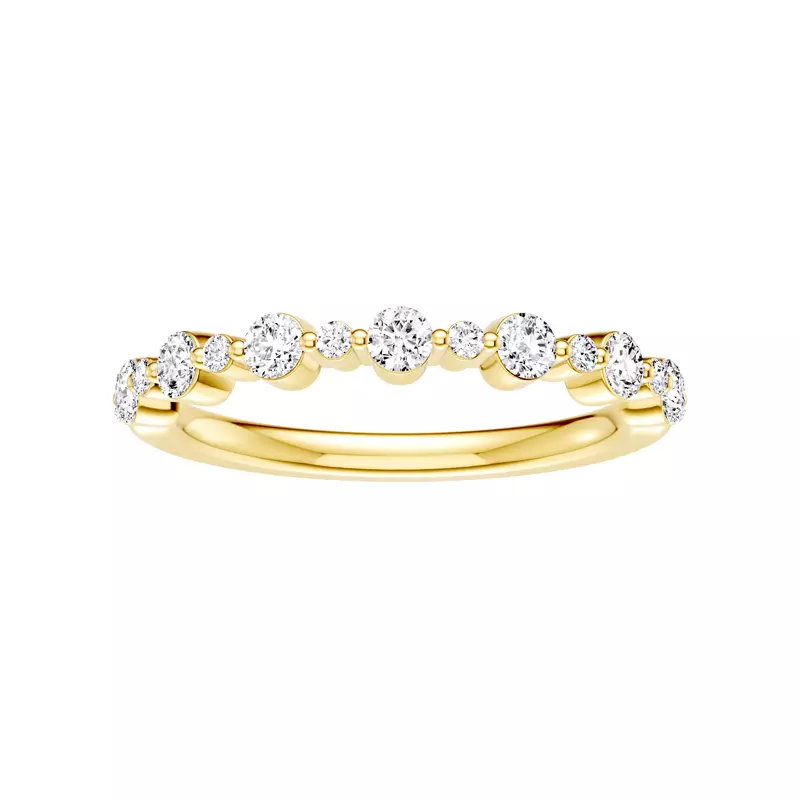 18K Yellow Gold Classic Alternating-Sized Diamond Band (0.50 ct. tw.)