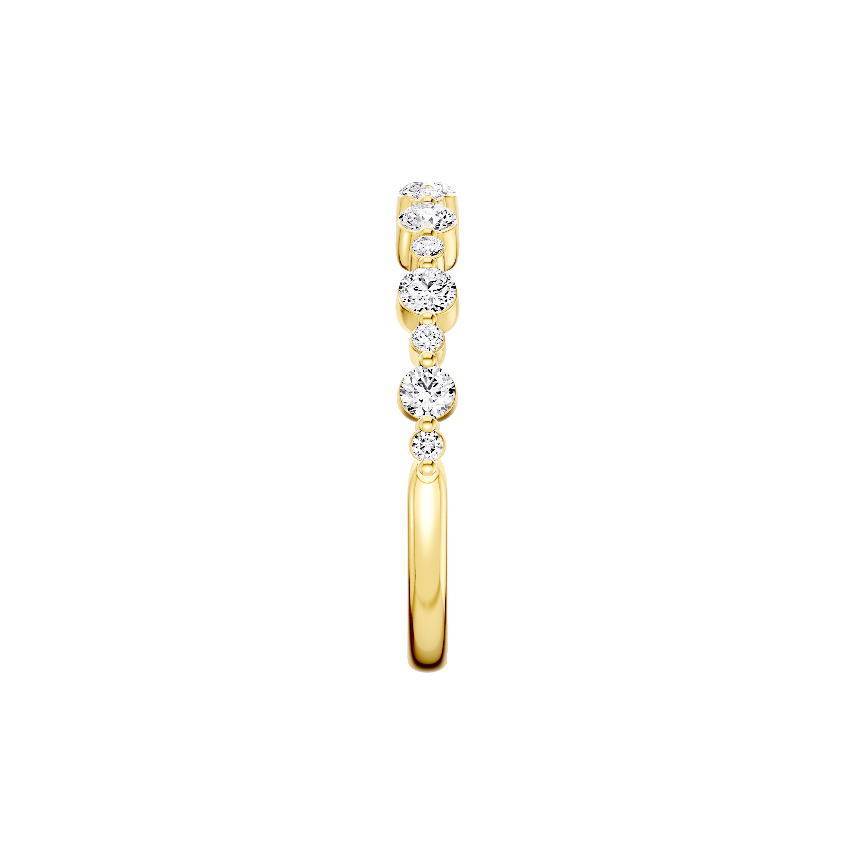 18K Yellow Gold Classic Alternating-Sized Diamond Band (0.50 ct. tw.)