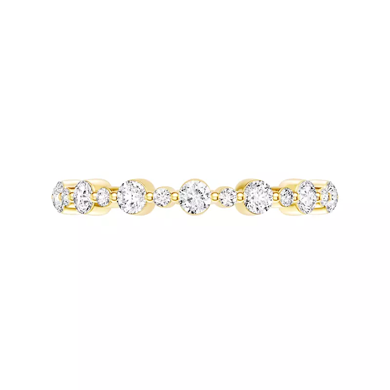18K Yellow Gold Classic Alternating-Sized Diamond Band (0.50 ct. tw.)