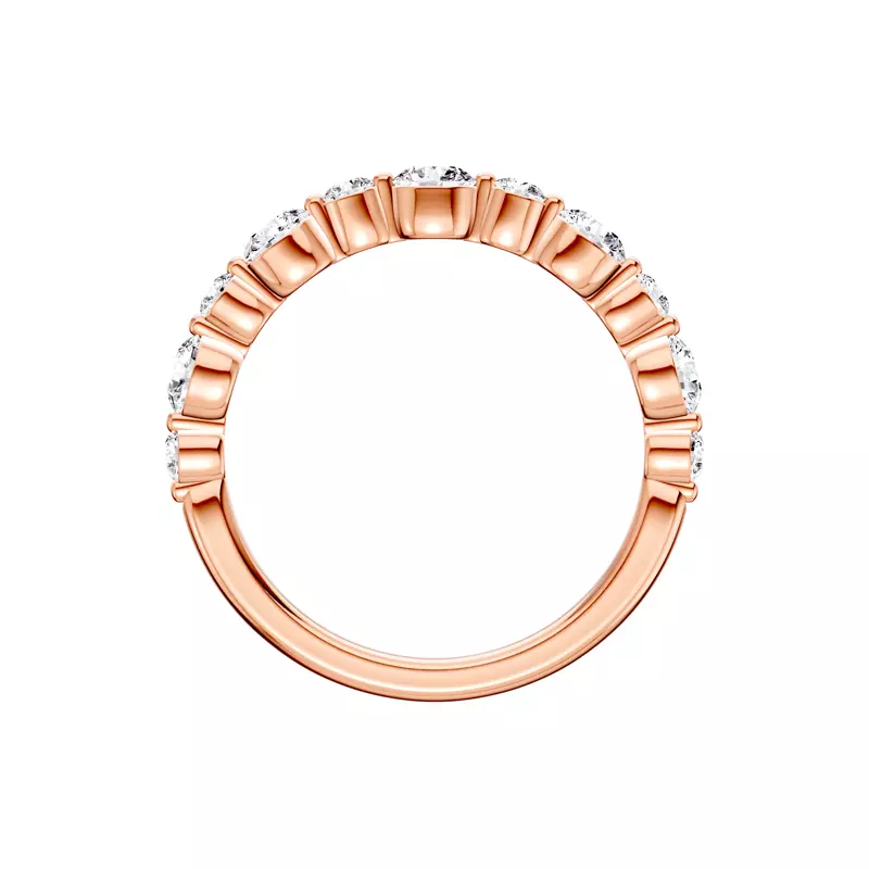 14K Rose Gold Classic Alternating-Sized Diamond Band (1.00 ct. tw.)
