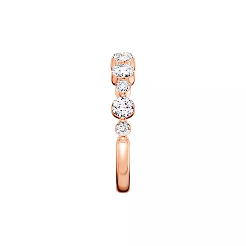 14K Rose Gold Classic Alternating-Sized Diamond Band (1.00 ct. tw.)
