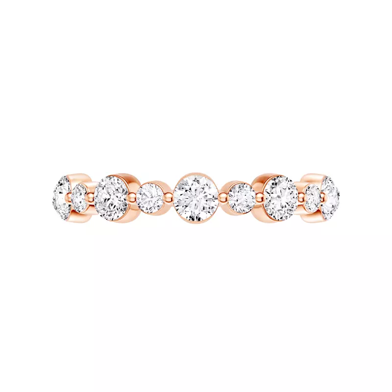 14K Rose Gold Classic Alternating-Sized Diamond Band (1.00 ct. tw.)