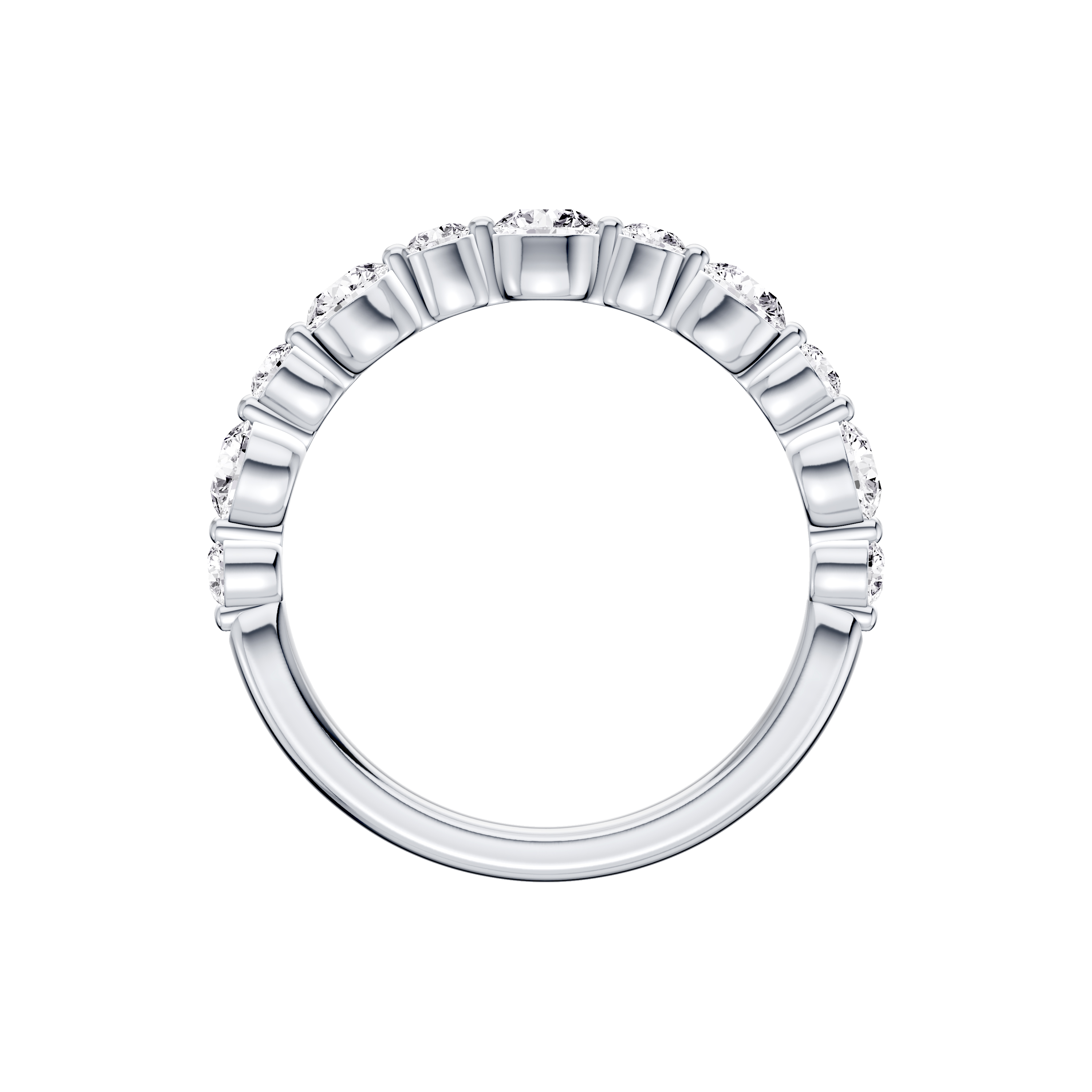 18K White Gold Classic Alternating-Sized Diamond Band (1.00 ct. tw.)