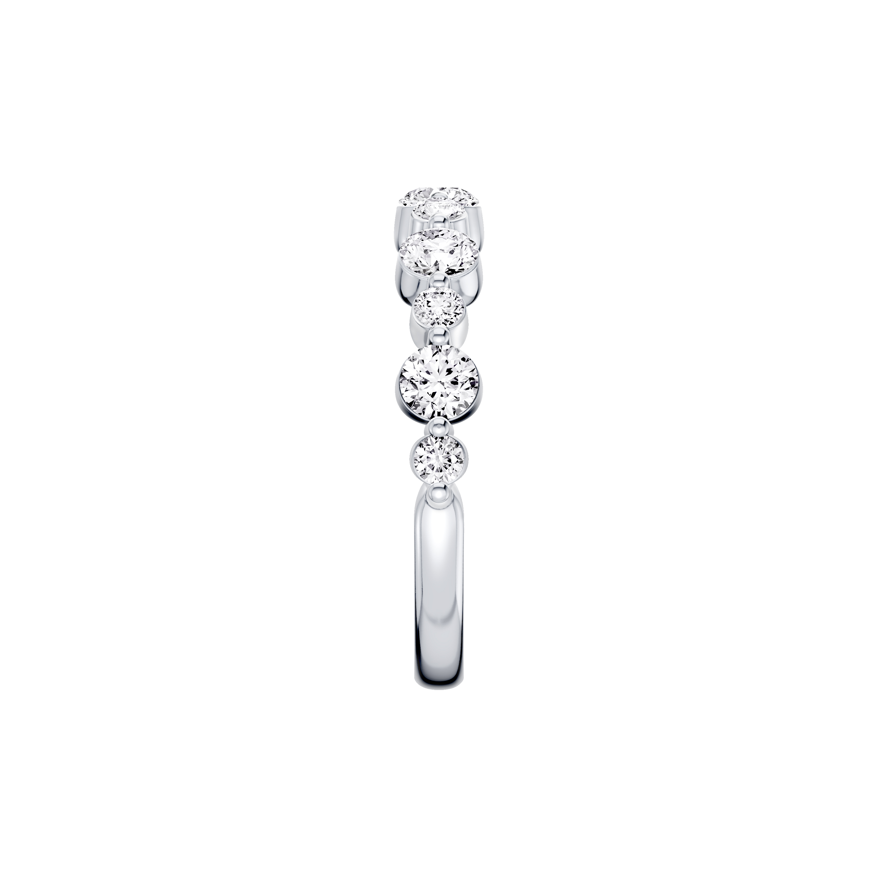 18K White Gold Classic Alternating-Sized Diamond Band (1.00 ct. tw.)