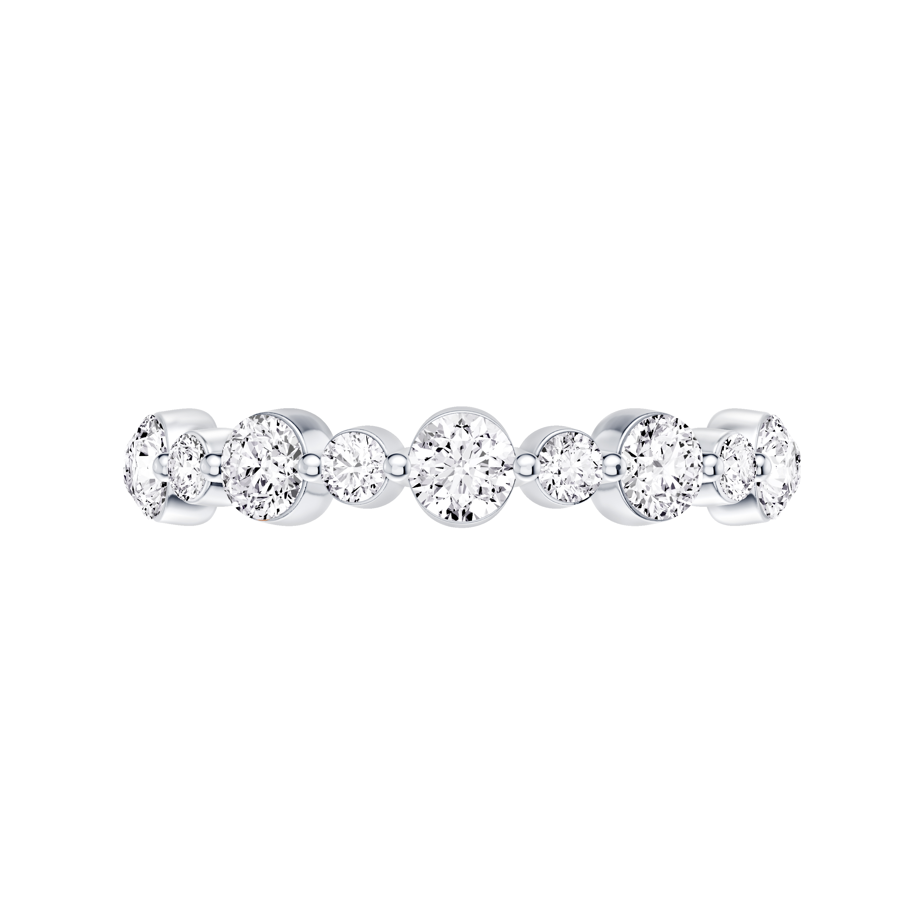 18K White Gold Classic Alternating-Sized Diamond Band (1.00 ct. tw.)