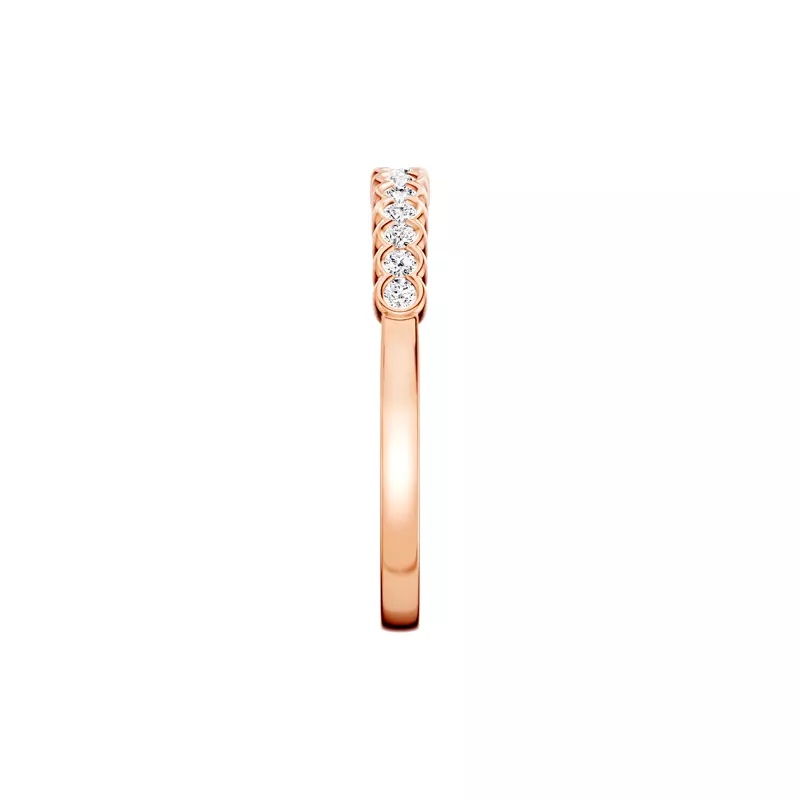 14K Rose Gold Classic Open Bezel Diamond Band (0.25 ct. tw.)