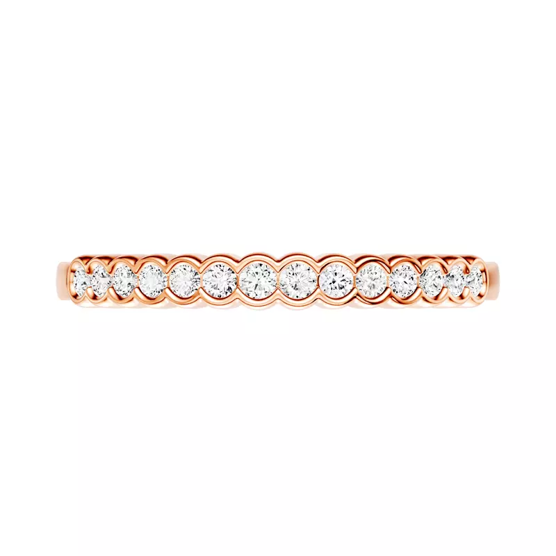 14K Rose Gold Classic Open Bezel Diamond Band (0.25 ct. tw.)