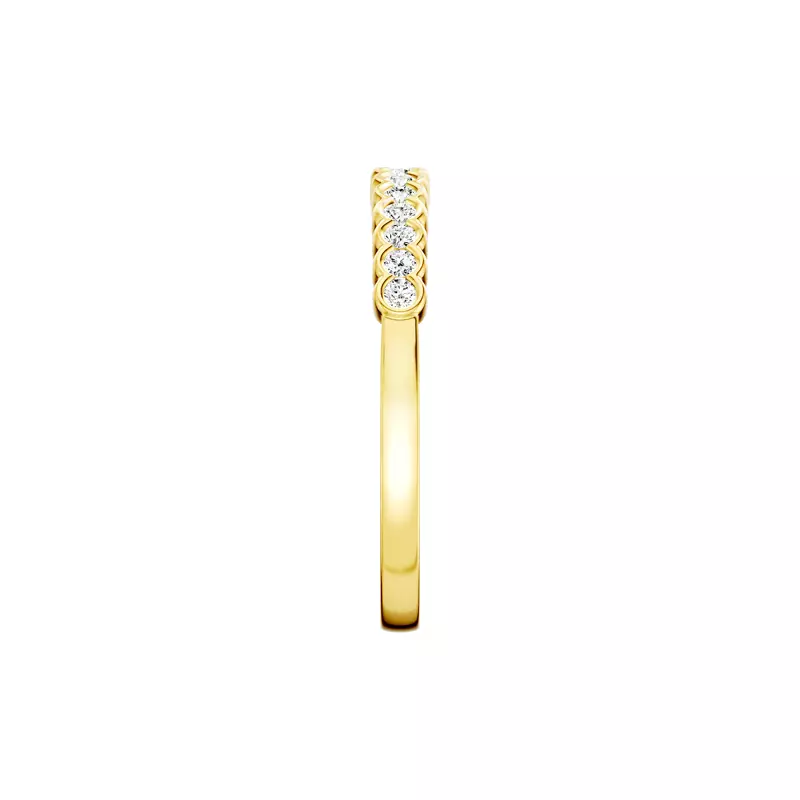 14K Yellow Gold Classic Open Bezel Lab Diamond Band (0.25 ct. tw.)