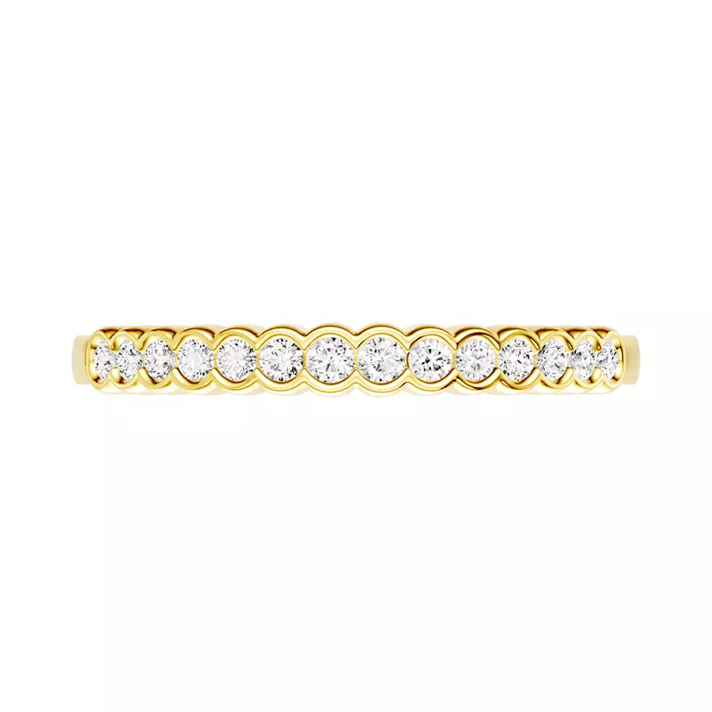 18K Yellow Gold Classic Open Bezel Diamond Band (0.25 ct. tw.)