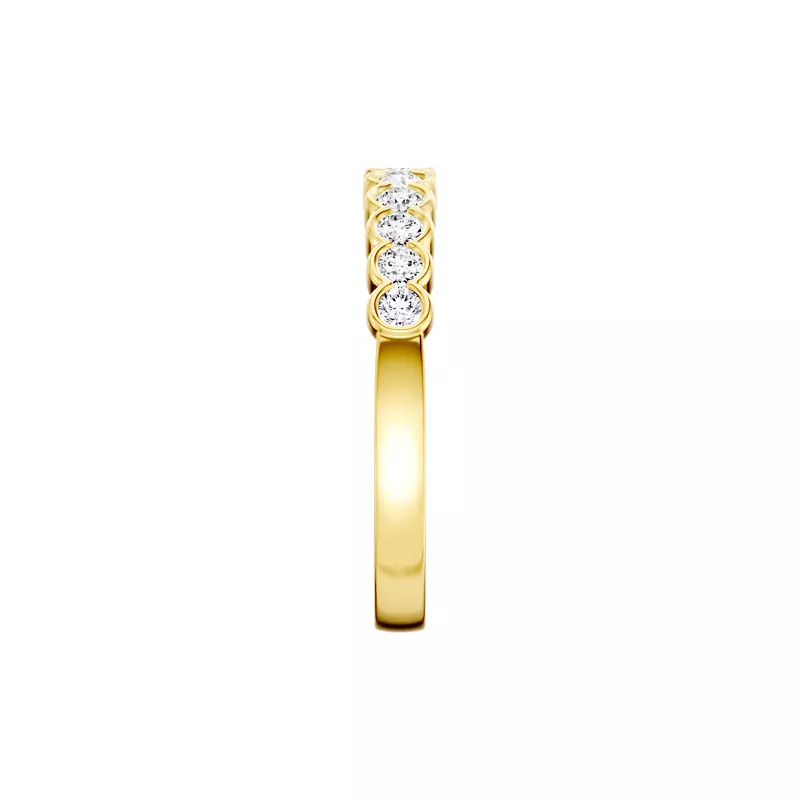 18K Yellow Gold Classic Open Bezel Lab Diamond Band (0.50 ct. tw.)