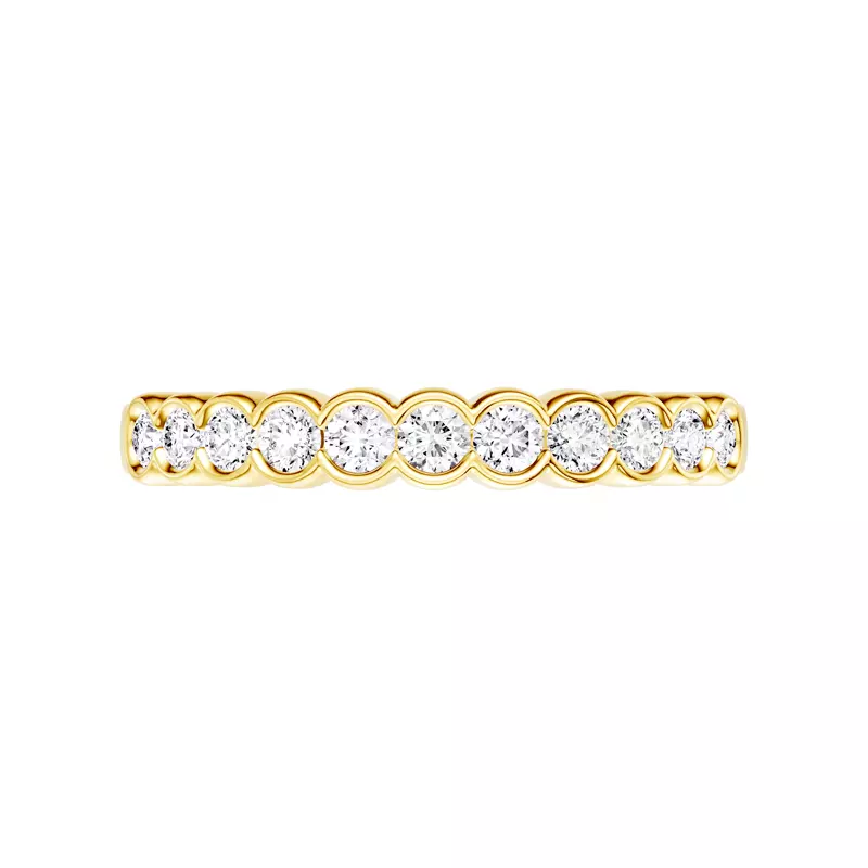 18K Yellow Gold Classic Open Bezel Lab Diamond Band (0.50 ct. tw.)