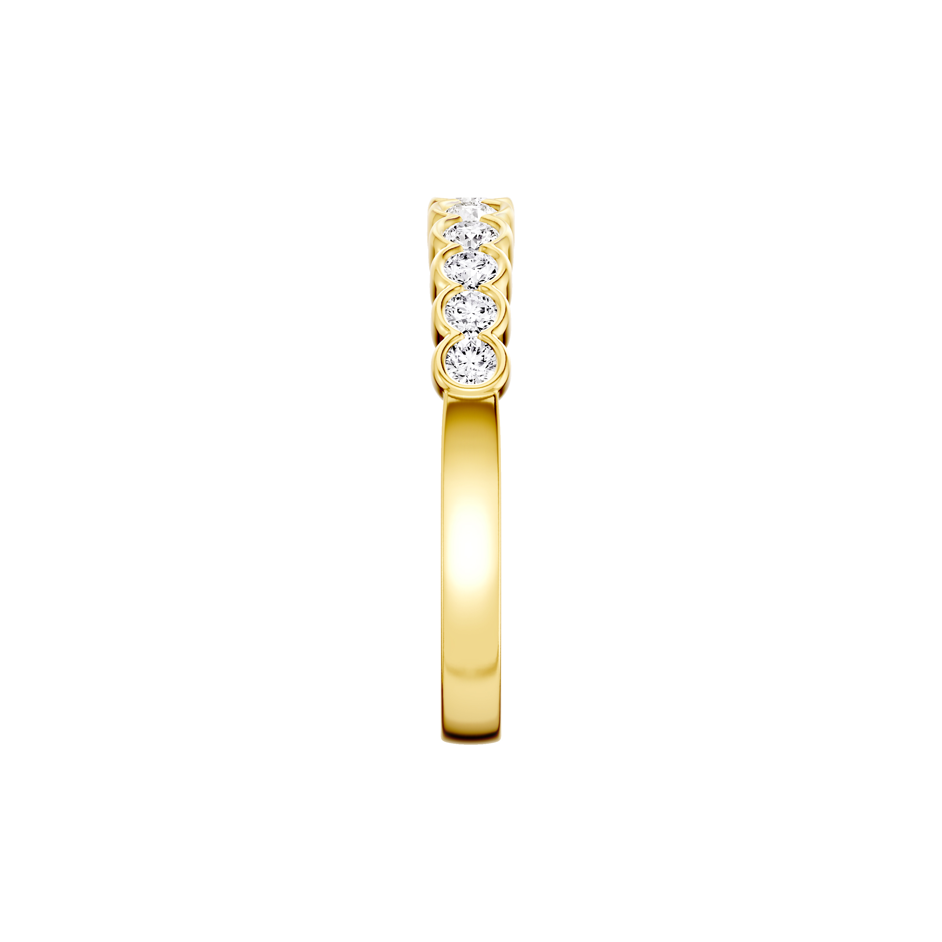 18K Yellow Gold Classic Open Bezel Diamond Band (0.50 ct. tw.)