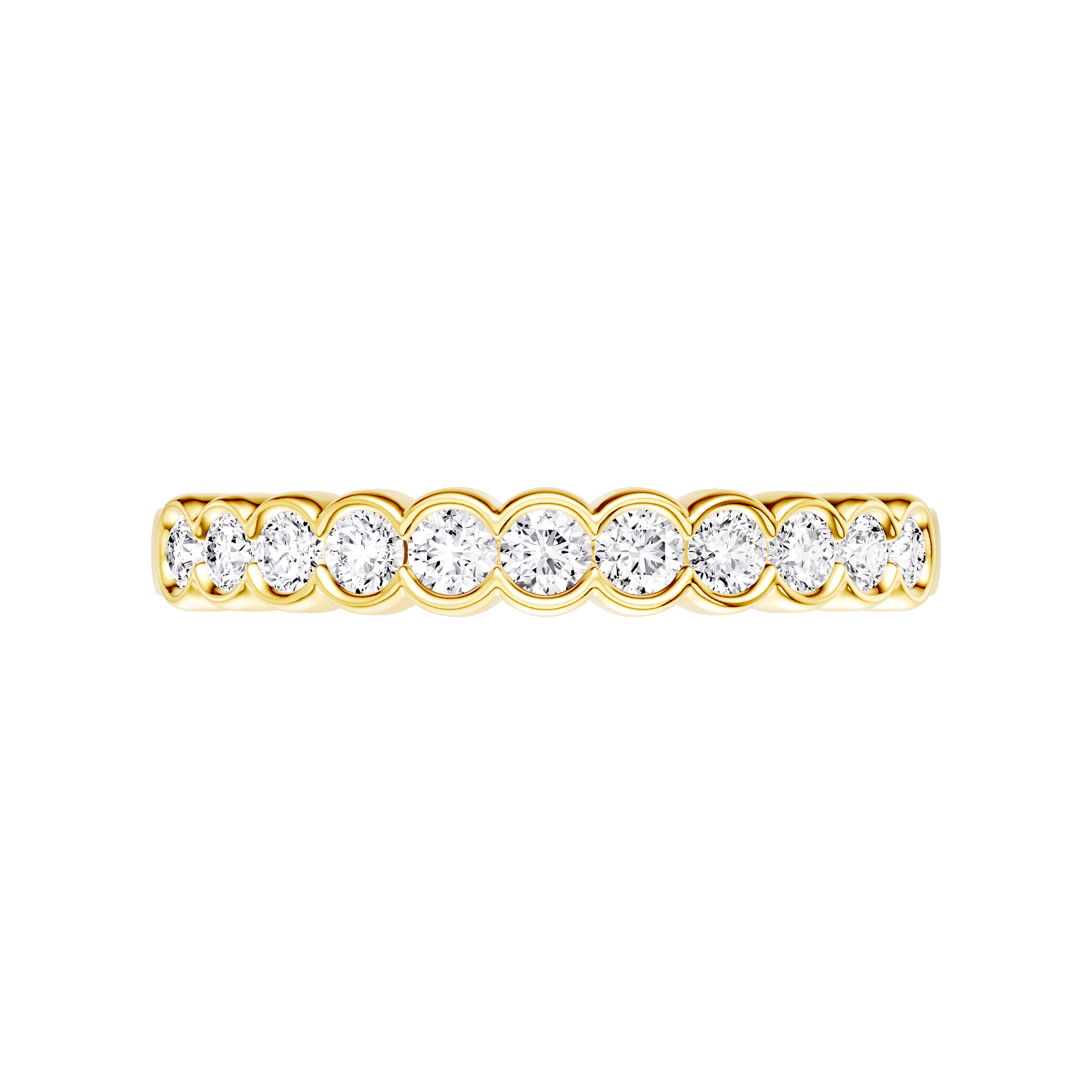 18K Yellow Gold Classic Open Bezel Diamond Band (0.50 ct. tw.)