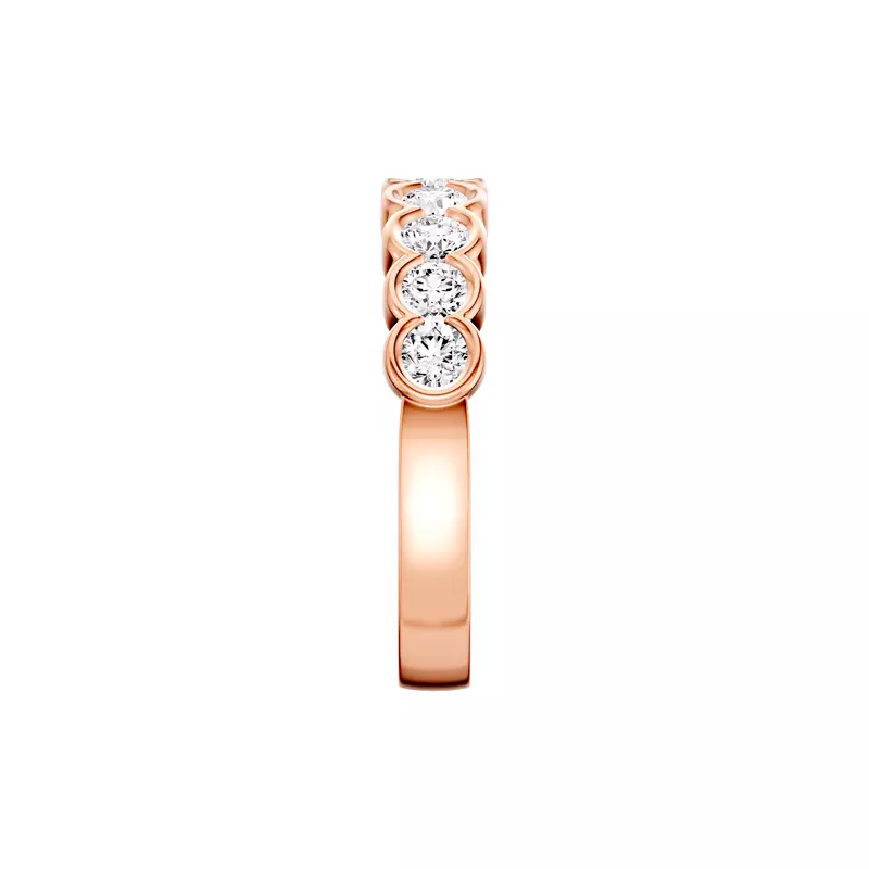 14K Rose Gold Classic Open Bezel Diamond Band (1.00 ct. tw.)