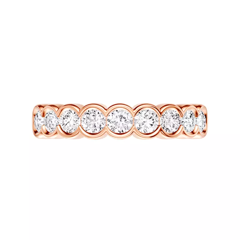 14K Rose Gold Classic Open Bezel Diamond Band (1.00 ct. tw.)