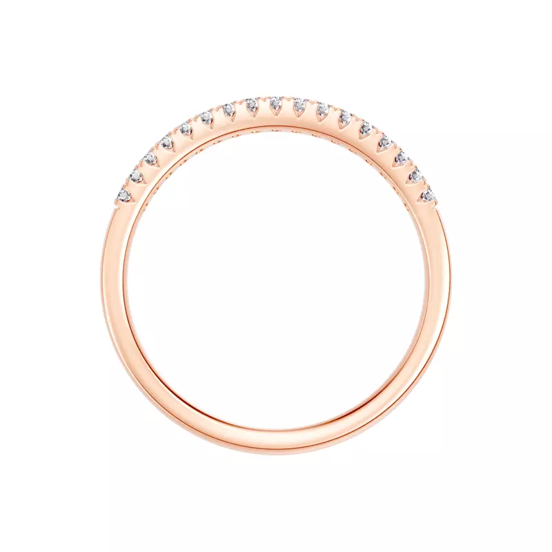 14K Rose Gold Classic Double-Row Pavé Diamond Band (0.25 ct. tw.)