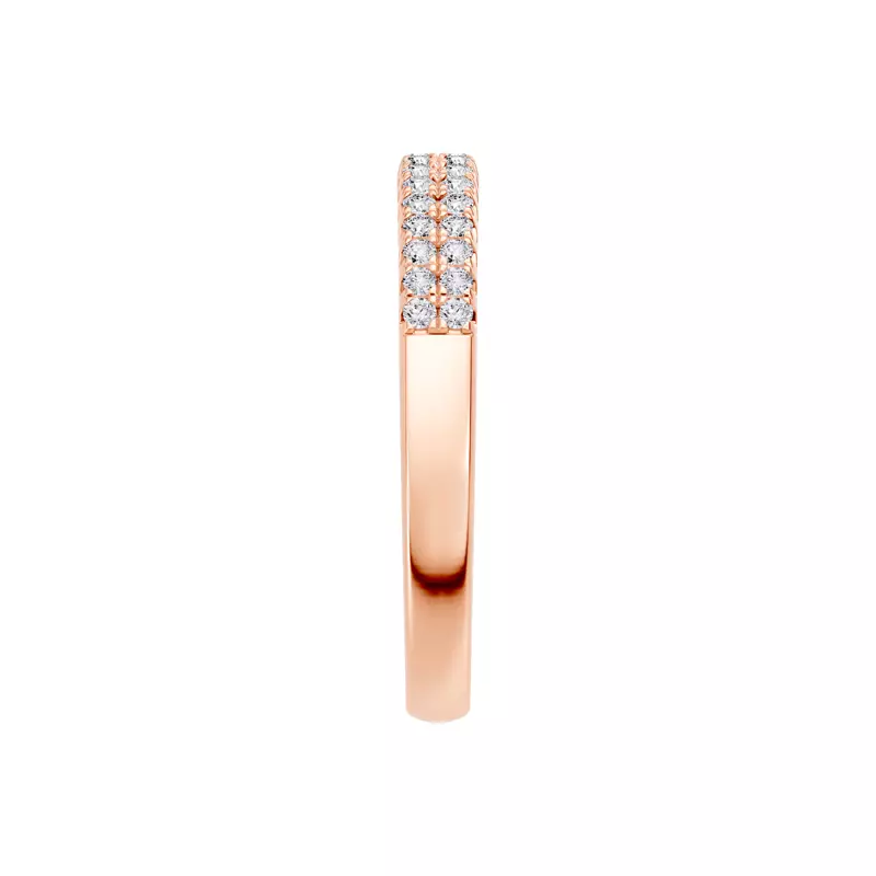 14K Rose Gold Classic Double-Row Pavé Diamond Band (0.25 ct. tw.)