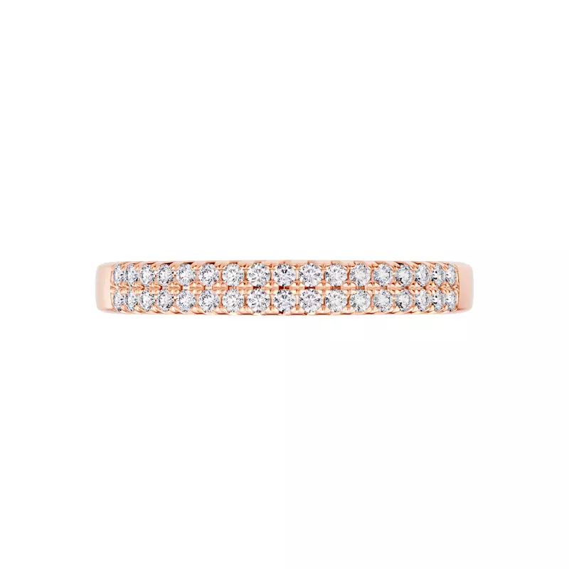 14K Rose Gold Classic Double-Row Pavé Diamond Band (0.25 ct. tw.)