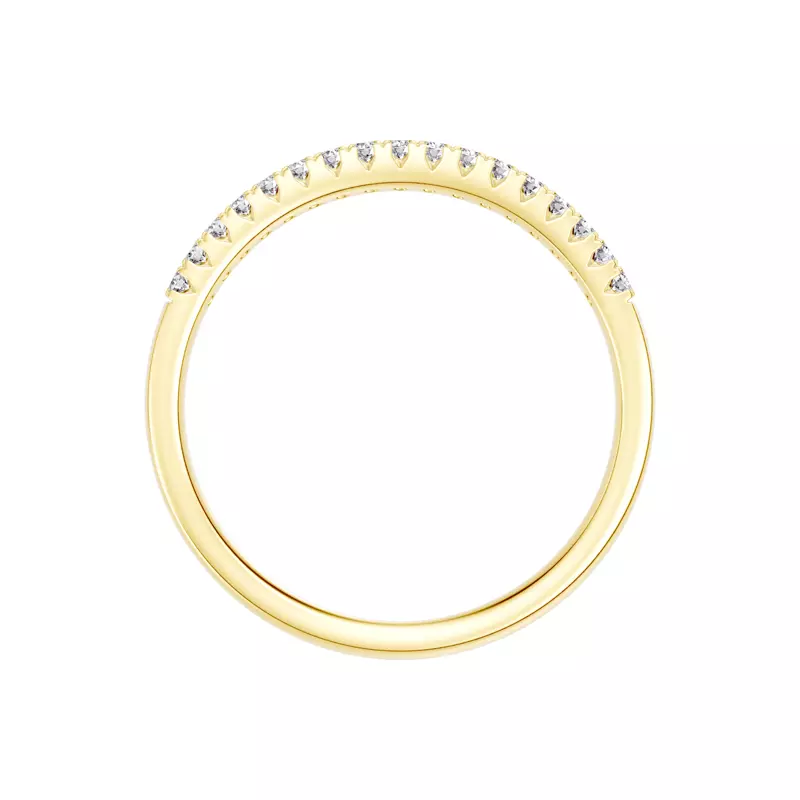 14K Yellow Gold Classic Double-Row Pavé Diamond Band (0.25 ct. tw.)