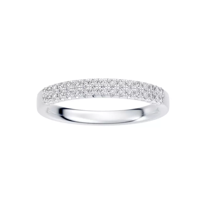 18K White Gold Classic Double-Row Pavé Lab Diamond Band (0.25 ct. tw.)