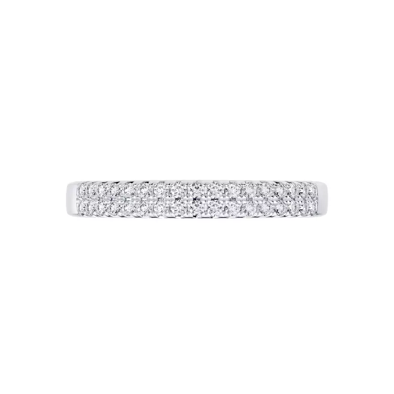 18K White Gold Classic Double-Row Pavé Lab Diamond Band (0.25 ct. tw.)
