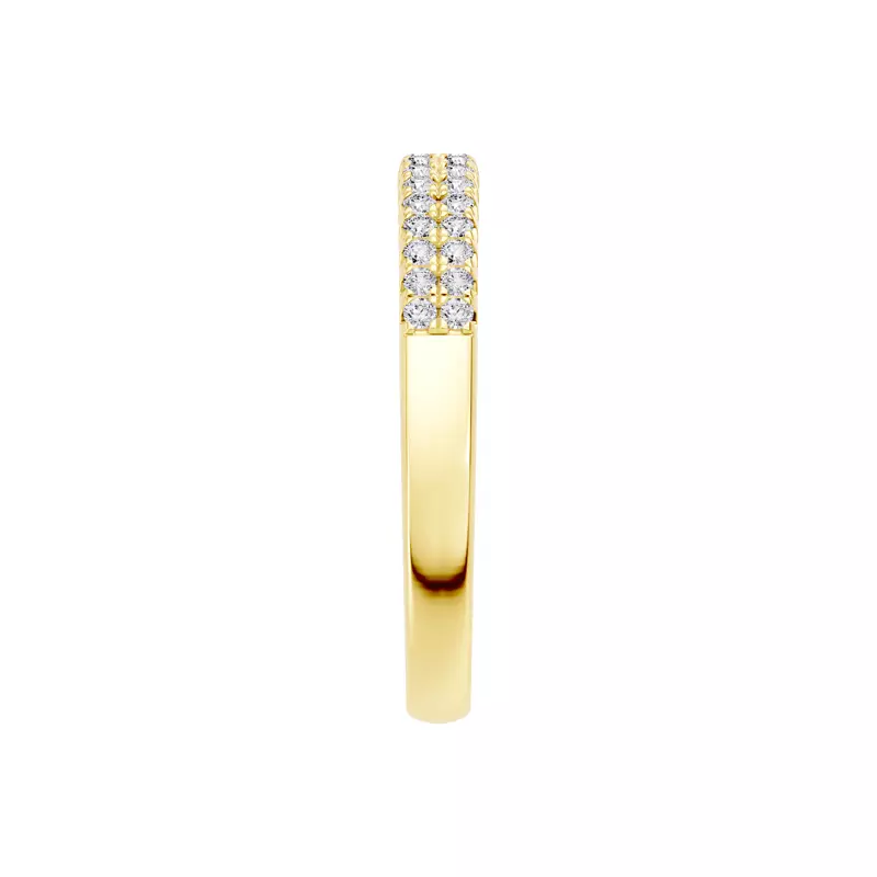 18K Yellow Gold Classic Double-Row Pavé Diamond Band (0.25 ct. tw.)