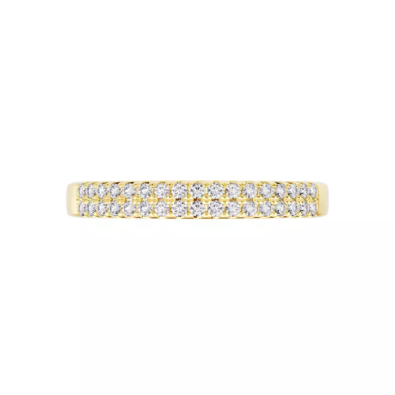 18K Yellow Gold Classic Double-Row Pavé Diamond Band (0.25 ct. tw.)