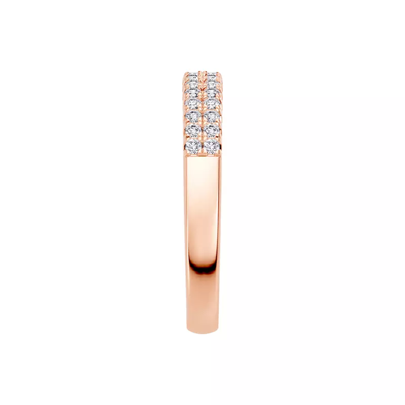 14K Rose Gold Classic Double-Row Pavé Diamond Band (0.33 ct. tw.)