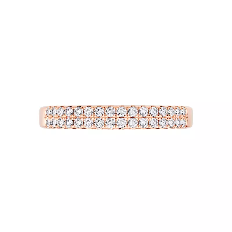 14K Rose Gold Classic Double-Row Pavé Diamond Band (0.33 ct. tw.)