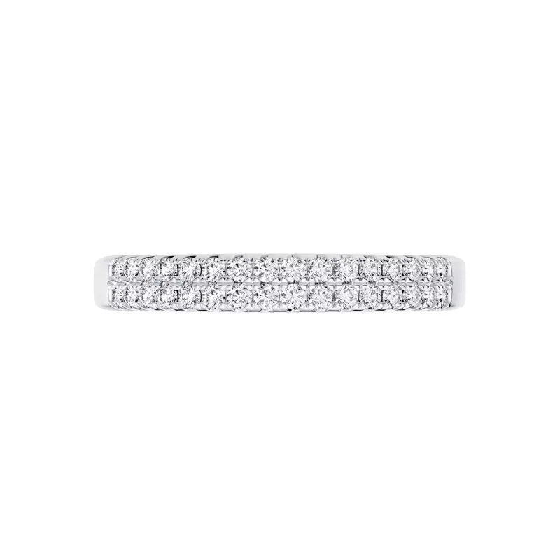 14K White Gold Classic Double-Row Pavé Lab Diamond Band (0.33 ct. tw.)