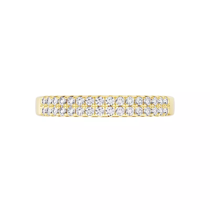 18K Yellow Gold Classic Double-Row Pavé Lab Diamond Band (0.33 ct. tw.)