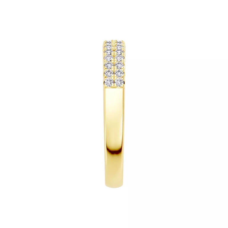 18K Yellow Gold Classic Double-Row Pavé Diamond Band (0.33 ct. tw.)