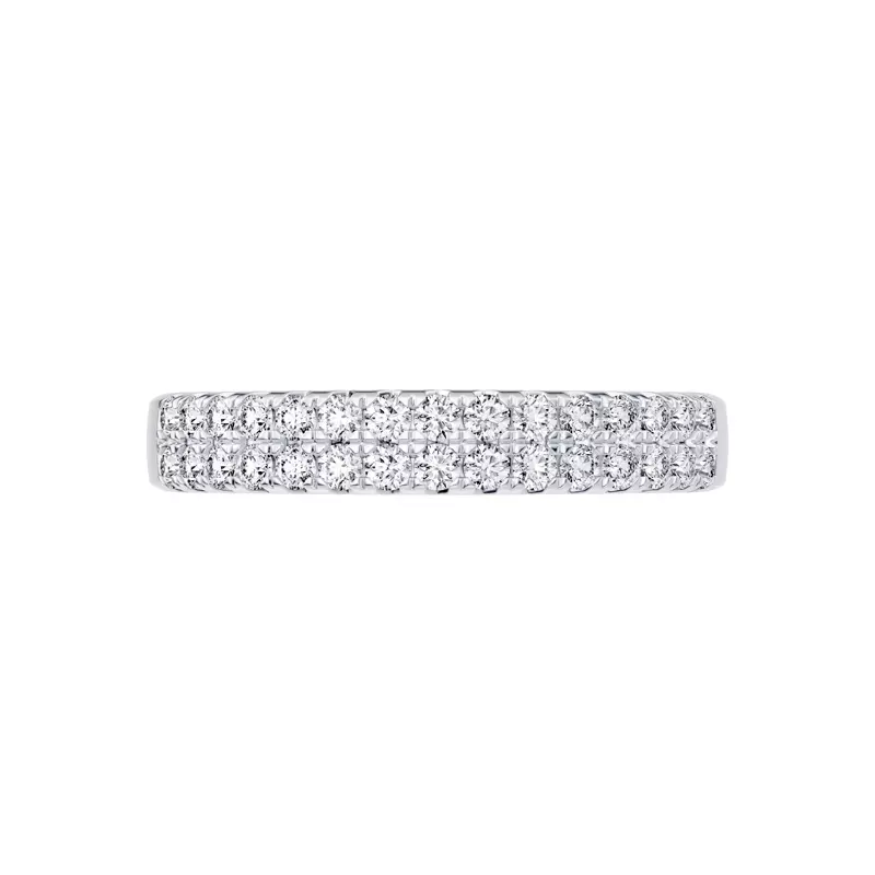 14K White Gold Classic Double-Row Pavé Lab Diamond Band (0.50 ct. tw.)