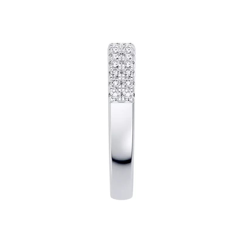 14K White Gold Classic Double-Row Pavé Diamond Band (0.50 ct. tw.)
