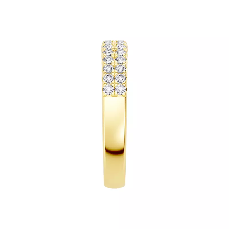 14K Yellow Gold Classic Double-Row Pavé Diamond Band (0.50 ct. tw.)
