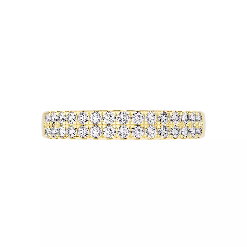 14K Yellow Gold Classic Double-Row Pavé Diamond Band (0.50 ct. tw.)